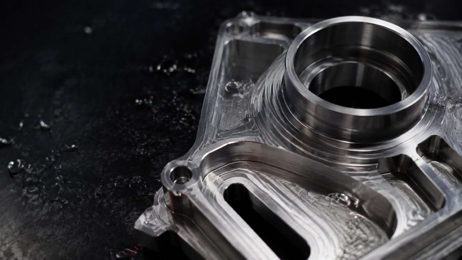 Representative close-up of a precision CNC-machined metal component